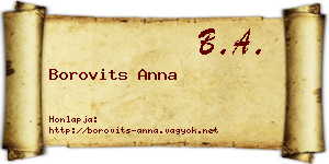 Borovits Anna névjegykártya