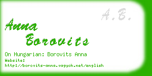 anna borovits business card